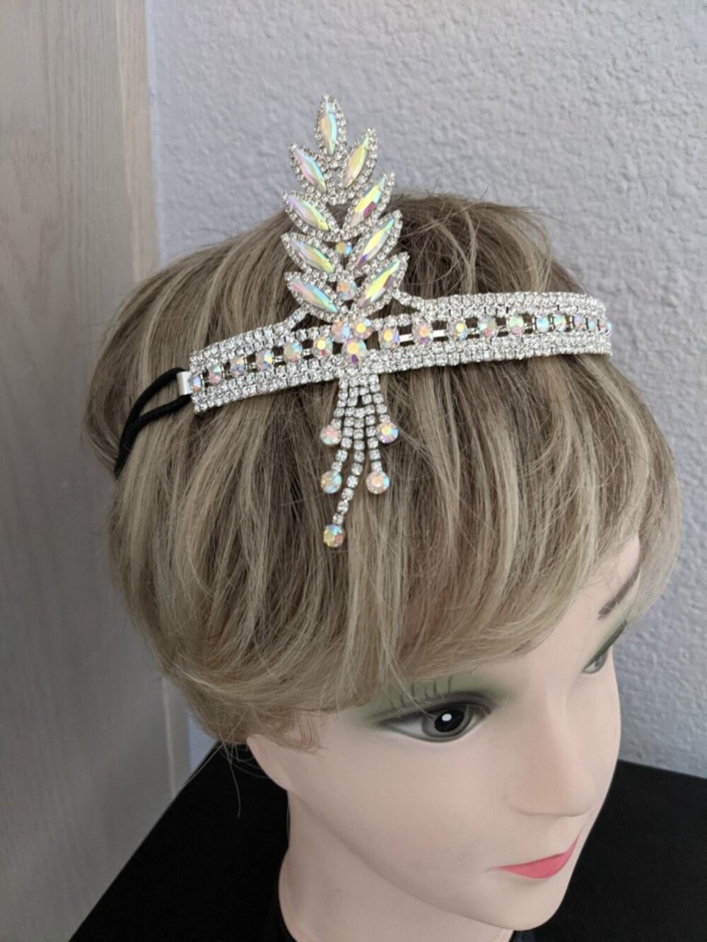 1920s Great Gatsby Rhinestone Headband – Art Deco Flapper Crystal Hairpiece